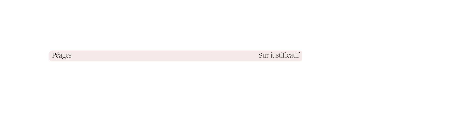 Péages Sur justificatif